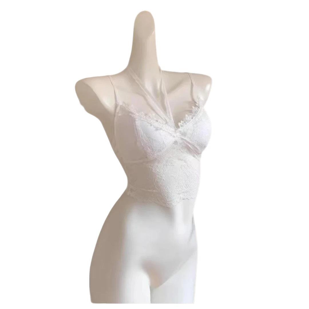 【蓉蓉私服】XS1758春季女挂脖蕾丝吊带修身内搭甜妹辣妹百搭