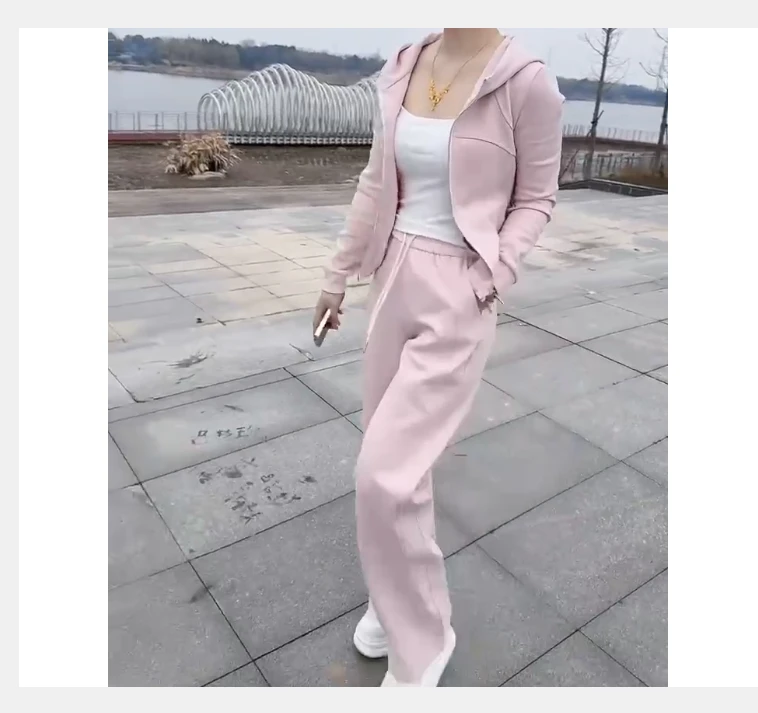 2024春季新款时尚女装网红潮流韩版洋气休闲运动套装女珍