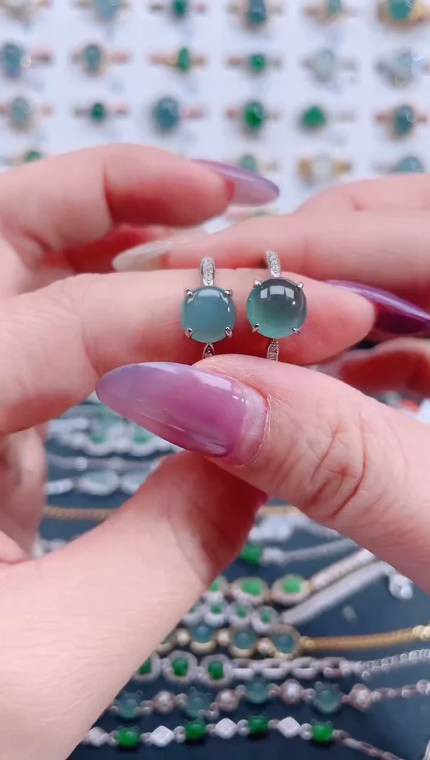 银S925镶嵌戒指翡翠天然翡翠