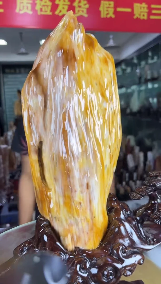 缅甸天然树化玉摆件