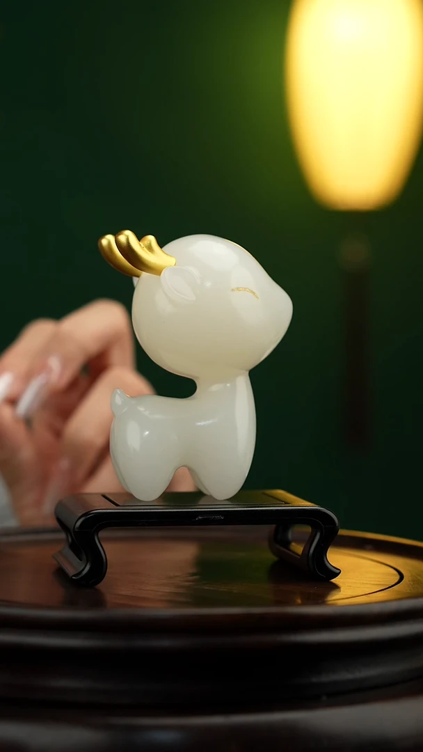 玉【一鹿有你】天然玉石摆件