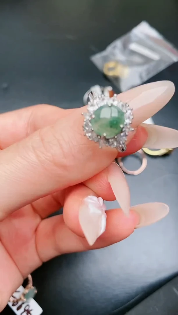 翡翠戒指银S925镶嵌.....