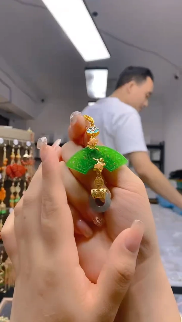 【闪购商品】翡翠耳饰合金203翡翠压襟