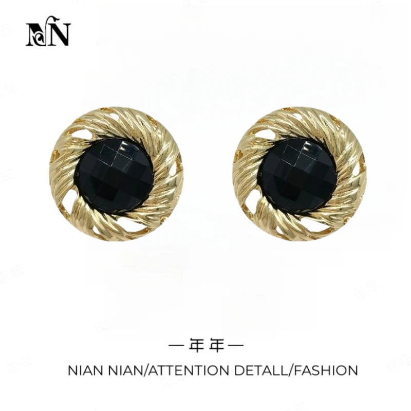 铜合金亚克力耳饰 铜合金耳饰 〖推荐〗2025年春季新款圆形耳钉女