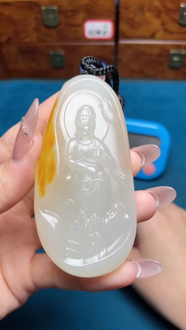 和田玉未镶嵌挂件老***?和田玉