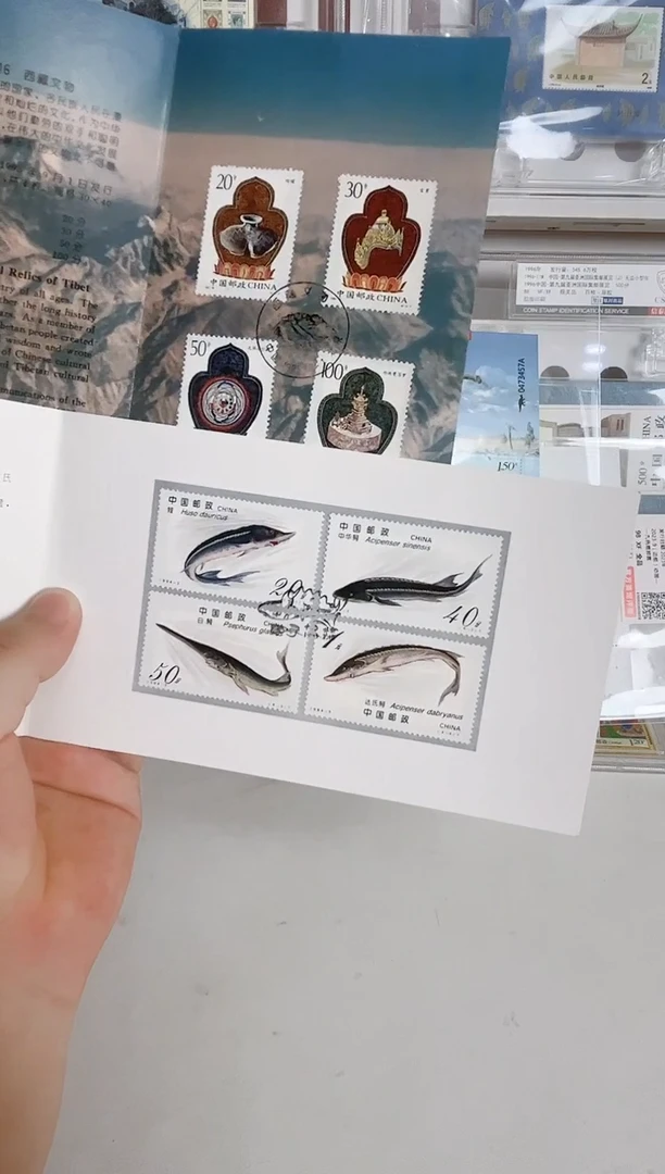 西藏文物邮折 鲟邮折 共2