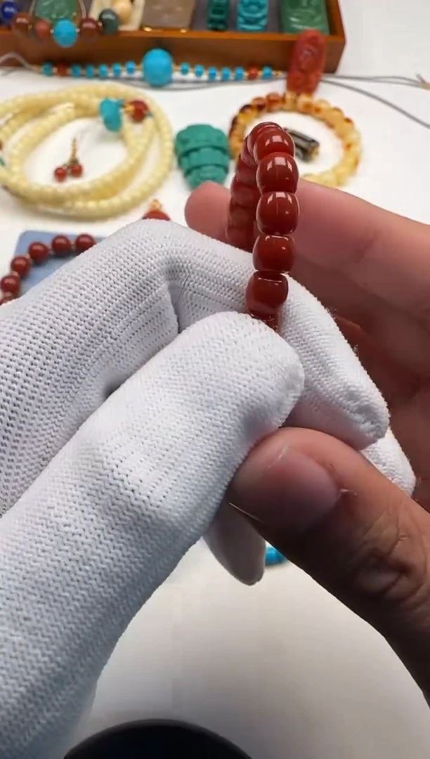 18K金镶嵌手串手串南红玛瑙嗖****～手串手串