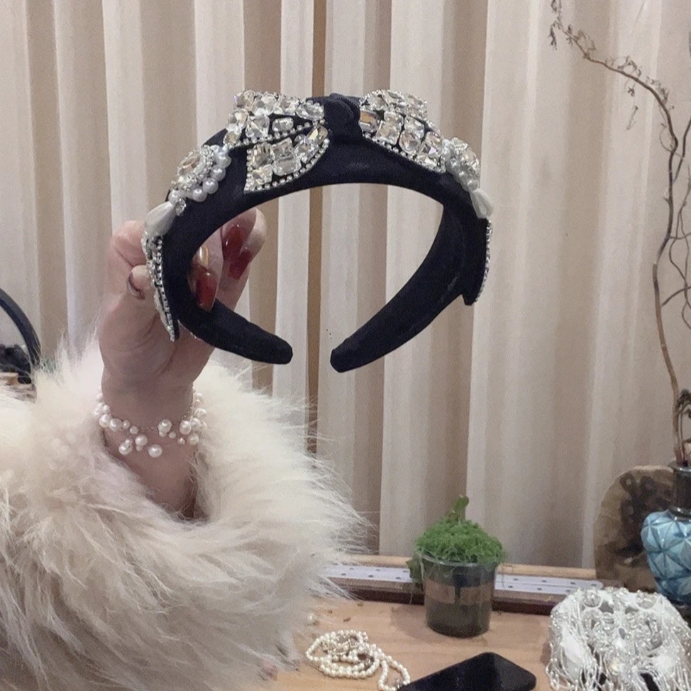 韩版韩式轻奢高定甜美优雅发箍头箍百搭时尚手工巴洛克简约发饰