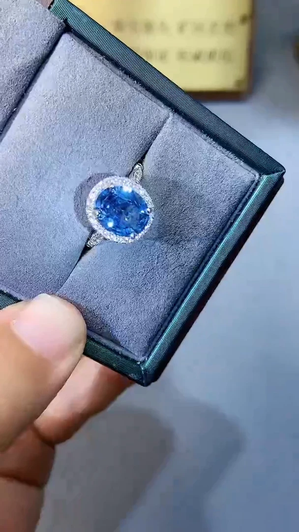 【闪购商品】海蓝宝石戒指银S925镶嵌354