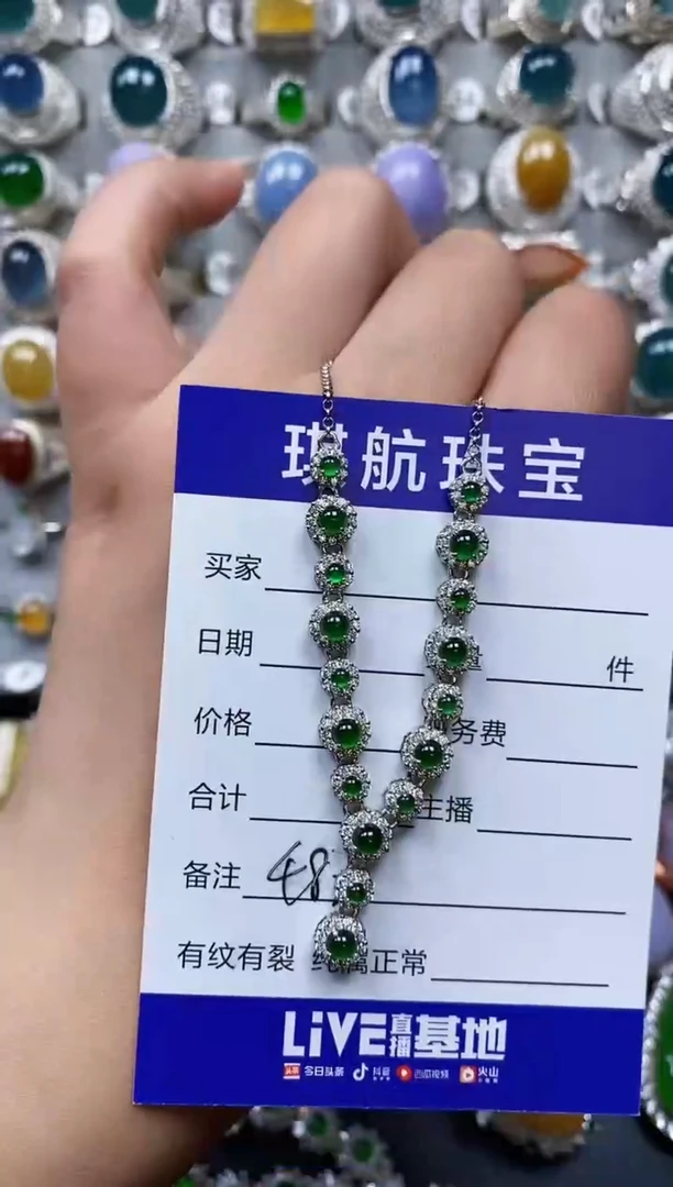 【闪购商品】翡翠颈饰银S925镶嵌0482