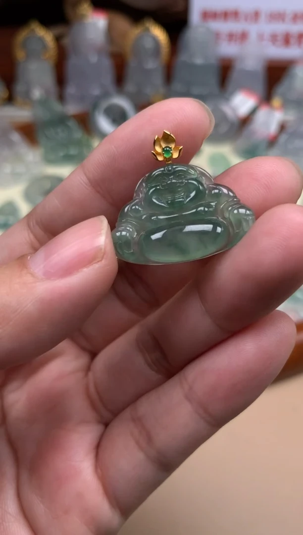 【闪购商品】翡翠颈饰18K金镶嵌佛公