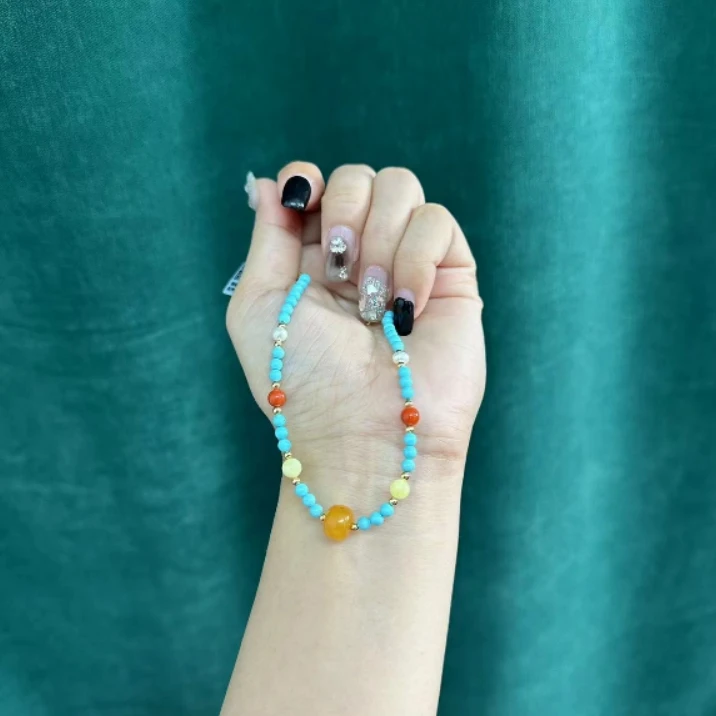 【老掌柜】蜜蜡松石手链/GE42507A