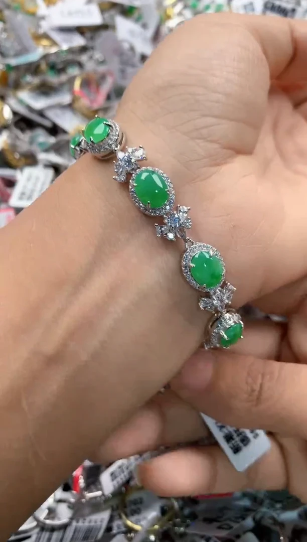 银S925镶嵌戒指翡翠555    8