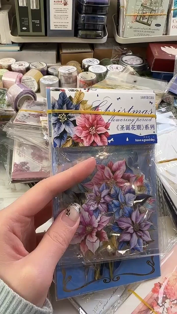 陈*怼1-18圣诞之花贴纸 6款