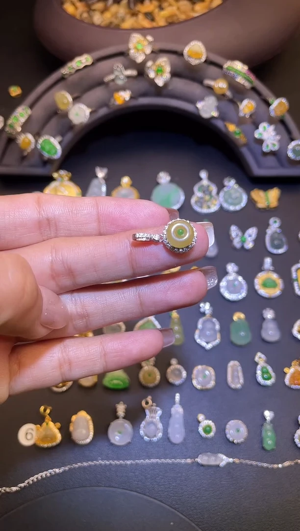 吊坠(不含链)银S925镶嵌翡翠1