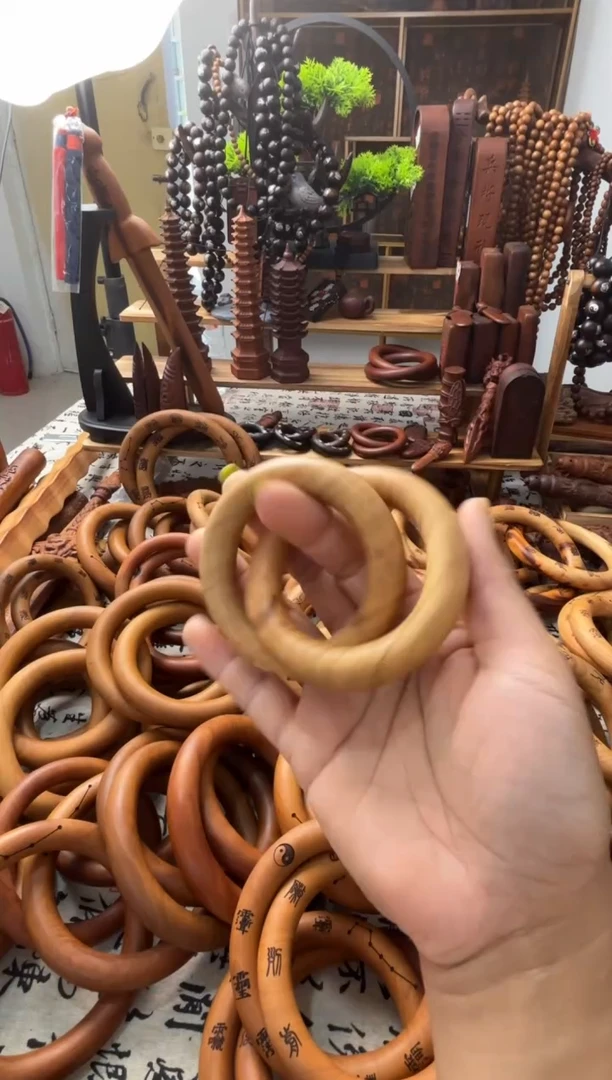 木50圈口桃木乾坤圈微瑕不退不换