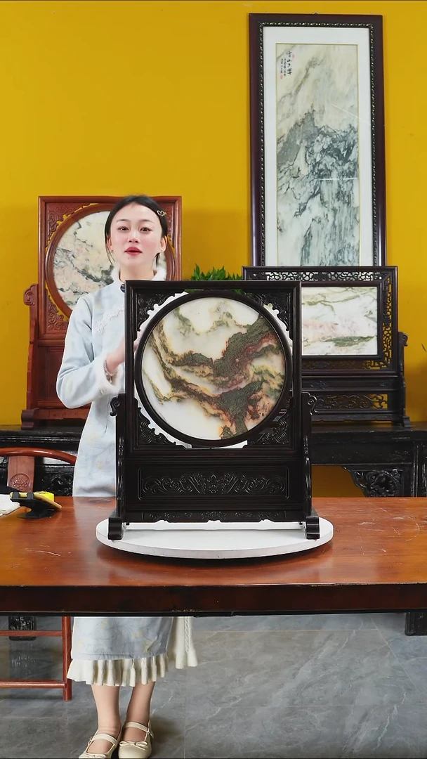 石材天然大理石画摆件