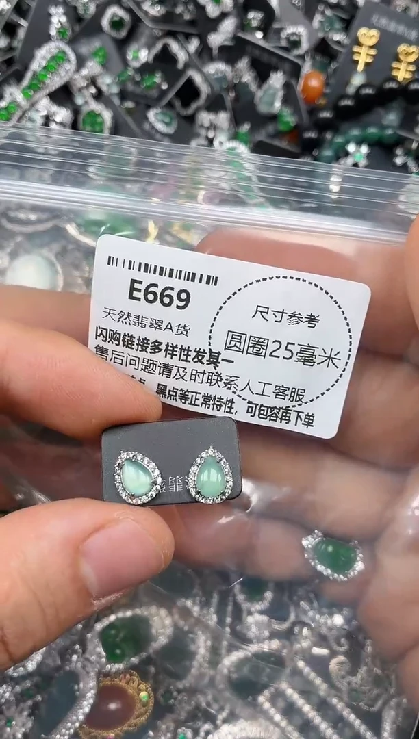颈饰未镶嵌翡翠E669耳钉
