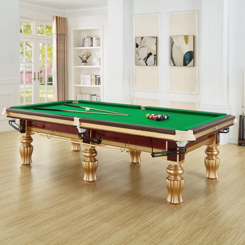 台球桌家用标准型成人商用中式黑八大理石儿童台球10-15岁加大号