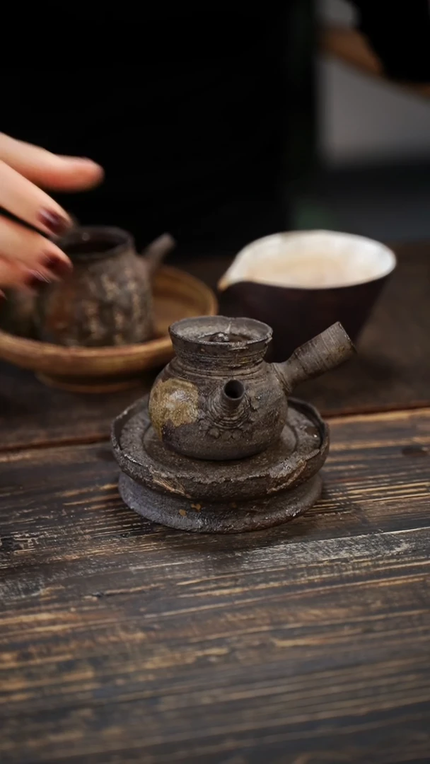 全手工制作  南蛮爆裂纹侧把壶