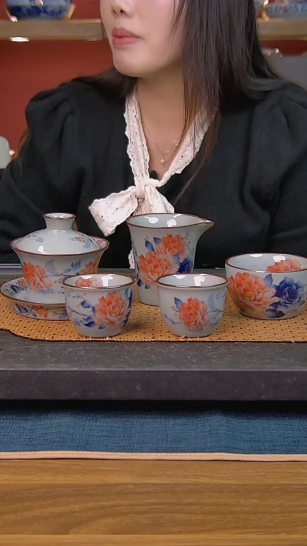 简装家用款5件套 老陶泥开片纹陶瓷茶具