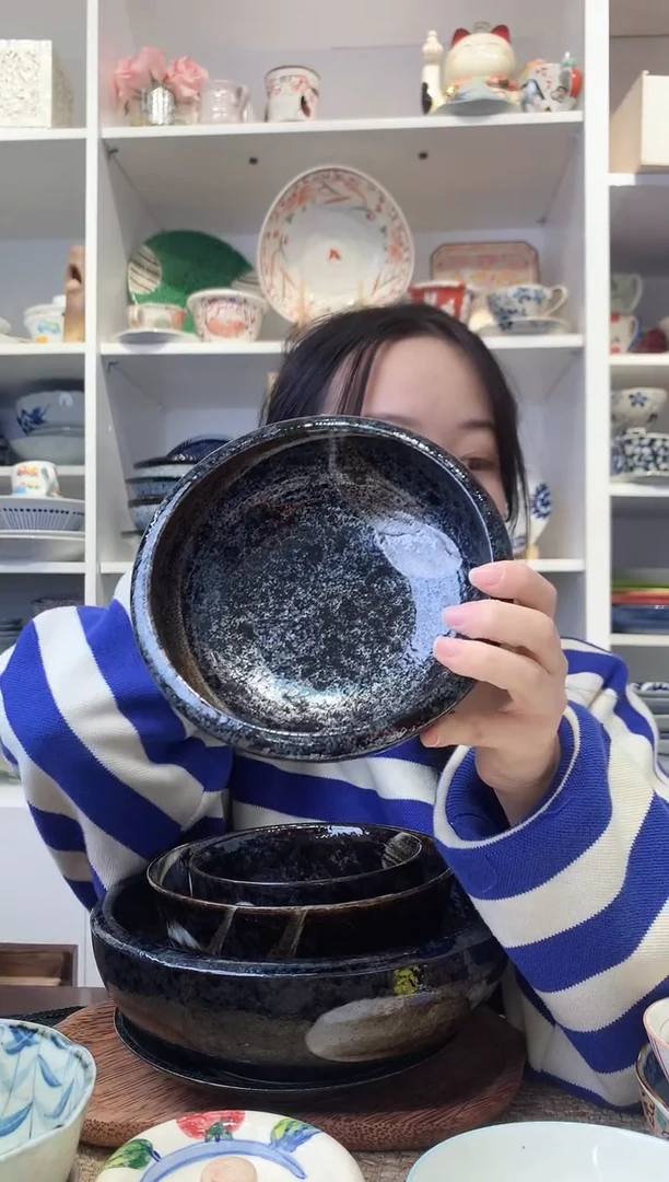 陶瓷美浓烧明世荒刷毛中钵17cm