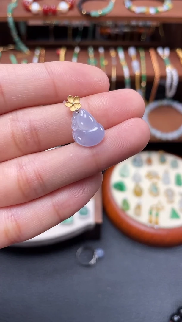 【闪购商品】翡翠吊坠(不含链)18K金镶嵌一个  JK538