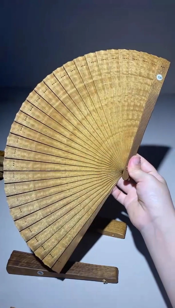 金丝楠靜21cm金丝楠木小叶桢楠扇706