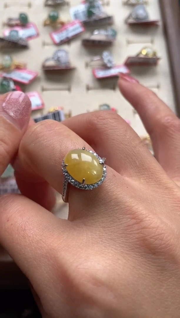 【闪购商品】翡翠戒指银S925镶嵌111111   0