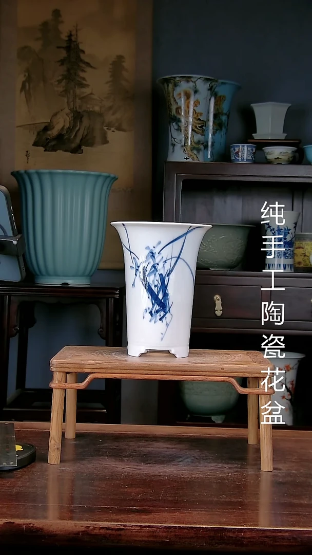 景德镇手工陶瓷花盆