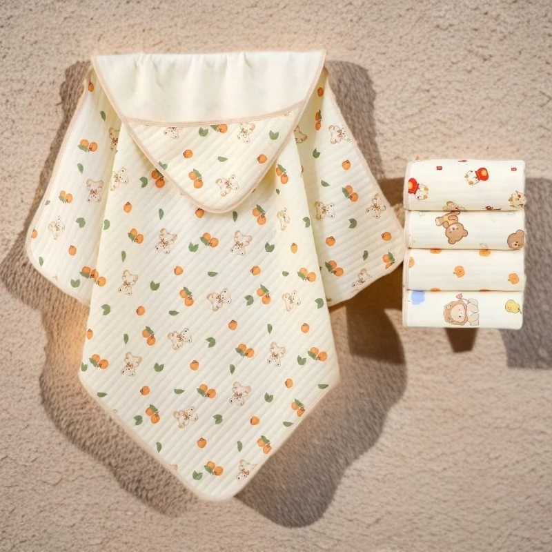 夏季纯棉连帽包被全棉婴儿抱被新生儿四季A类襁褓巾防惊跳初生儿