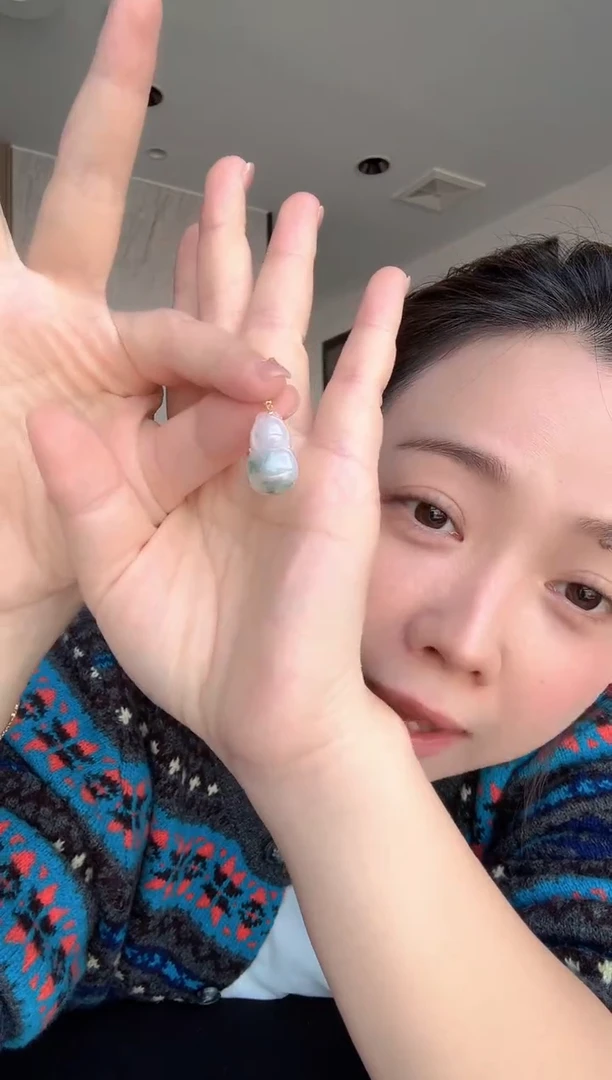 吊坠(不含链)18K金镶嵌翡翠飘花葫芦7号 多样性发1
