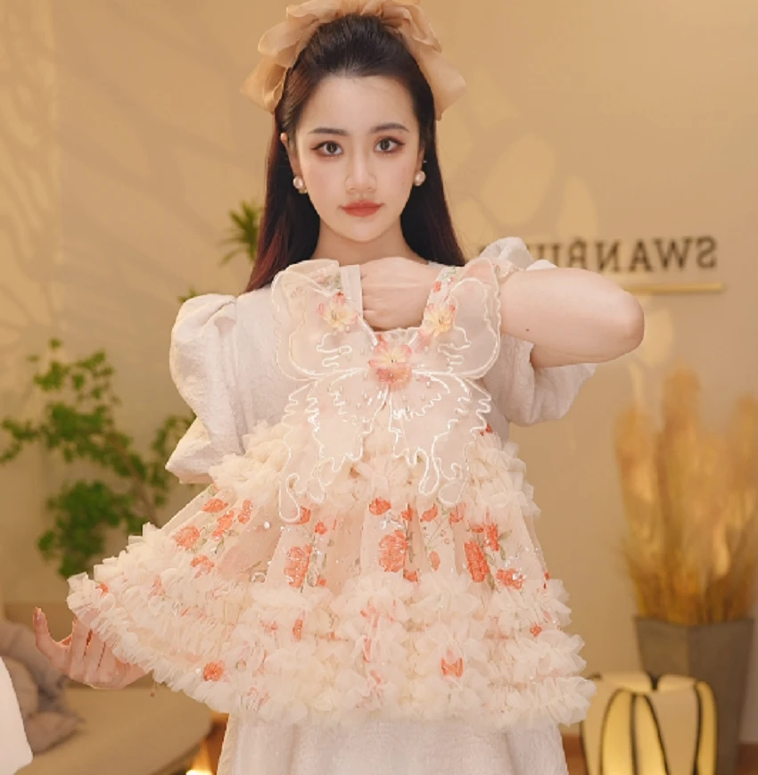 【Y.d1140】25夏季新款女童蝴蝶翅膀碎花公主裙女宝仙气吊带连衣裙