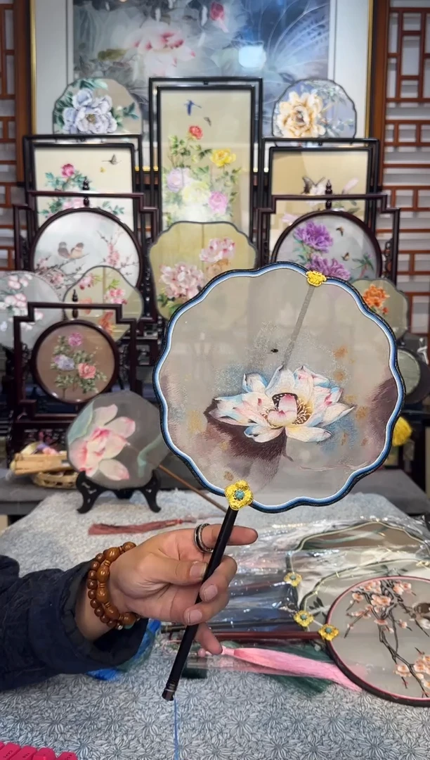 扇子纯手工苏绣团扇