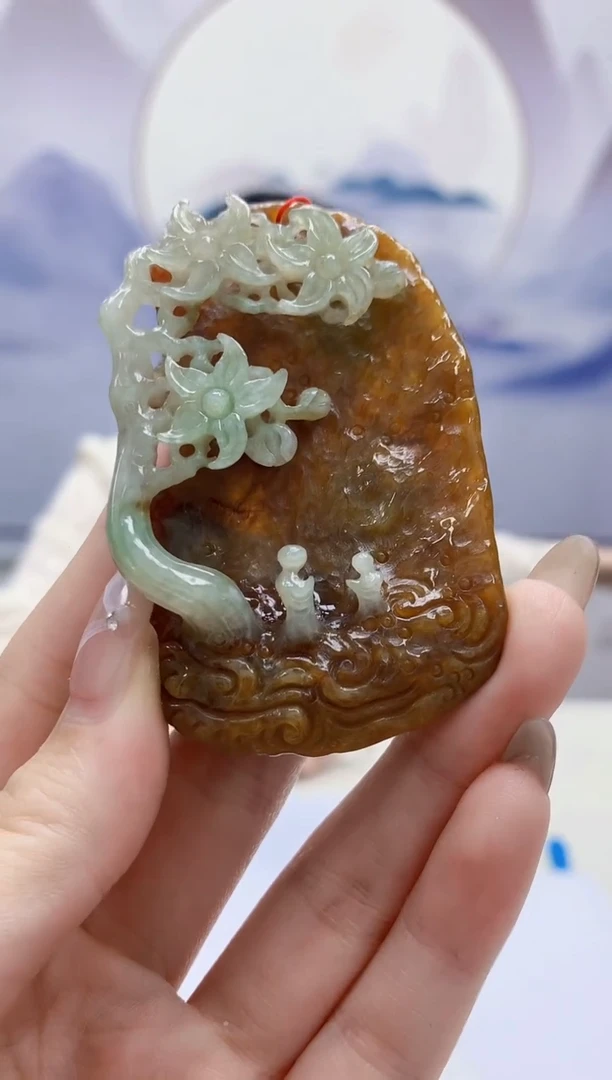 定制翡翠未镶嵌4852jw-毛货挂件赠珠链187