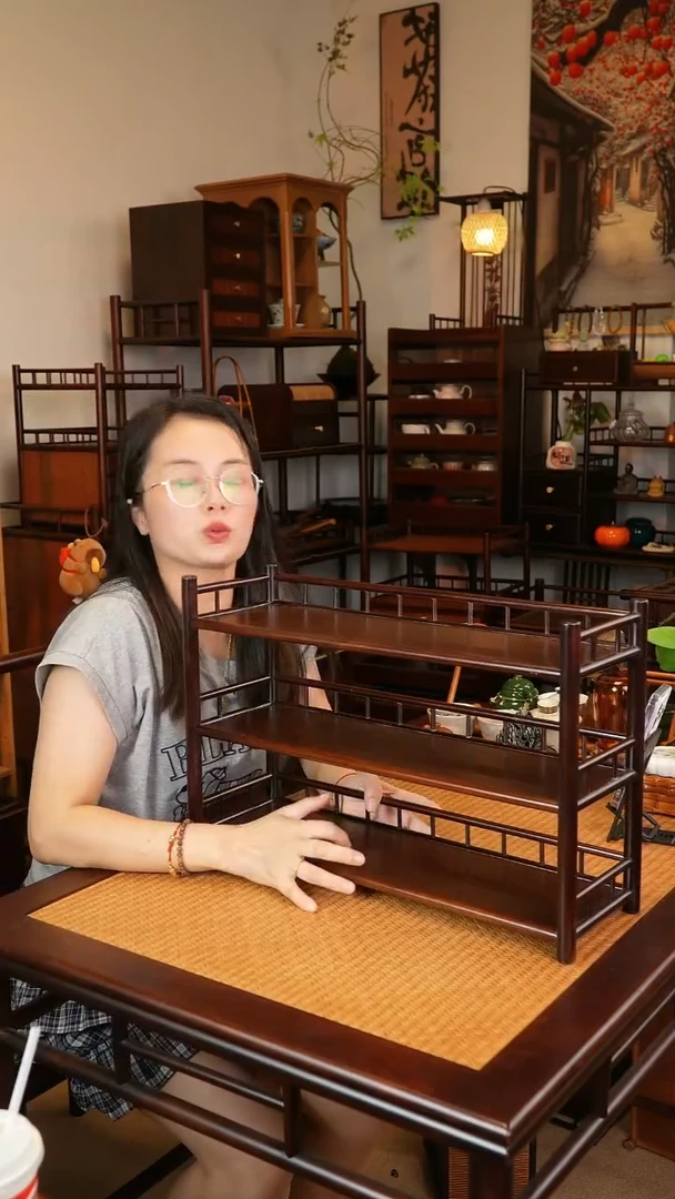 三层听涛楠竹手作置物架