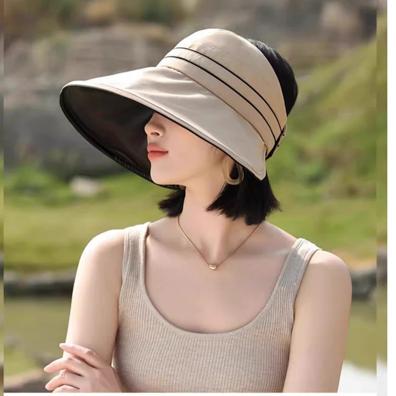 2025新款防晒女款夏季空顶遮脸遮阳防紫外线太阳帽帽子大帽檐夏天