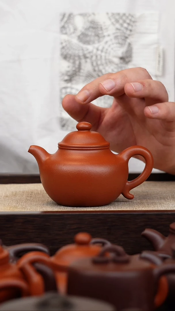 茶壶紫砂微瑕生砂朱莲子壶200cc