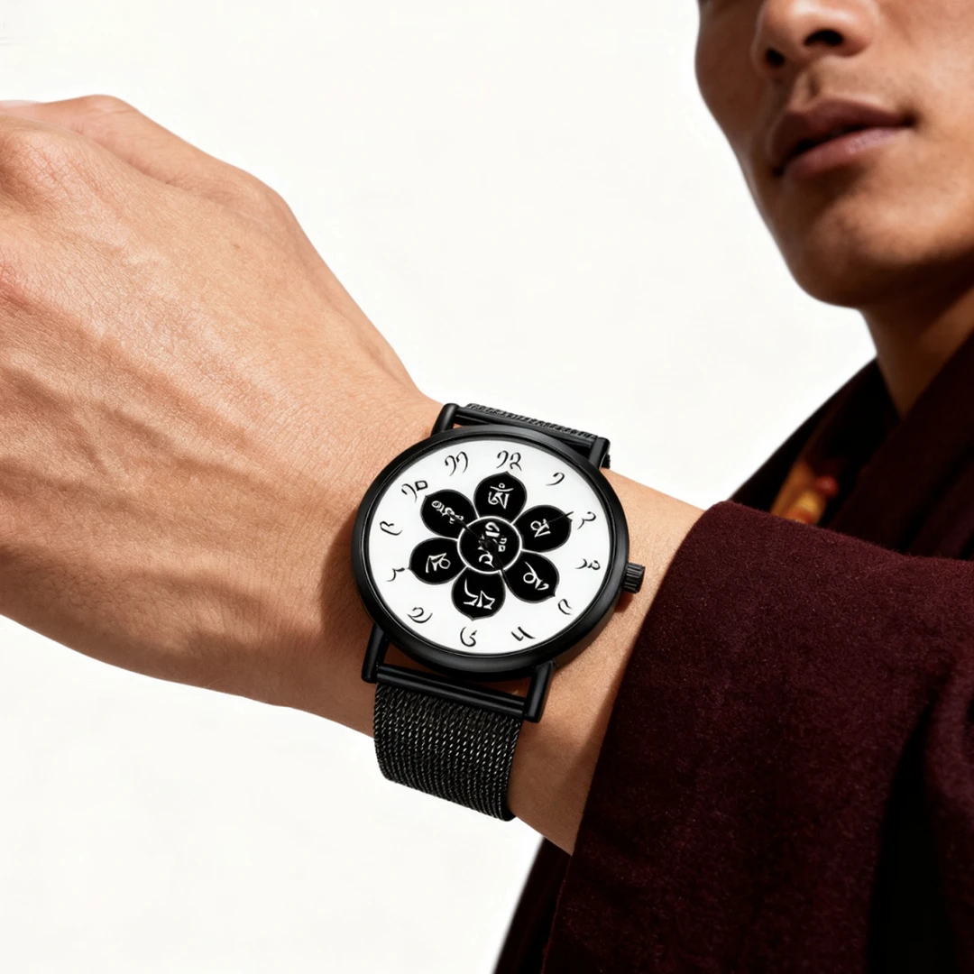 【西藏包邮】藏式创意藏文数字防水石英男女情侣定制