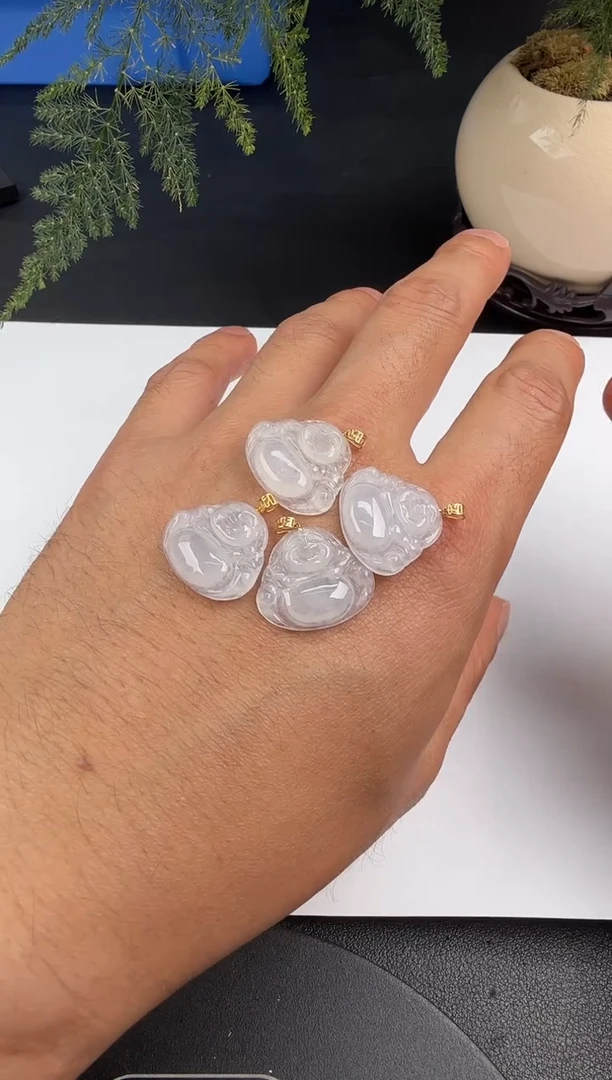 吊坠(不含链)18K金镶嵌翡翠翡翠饰品（多样性发货一件）-92