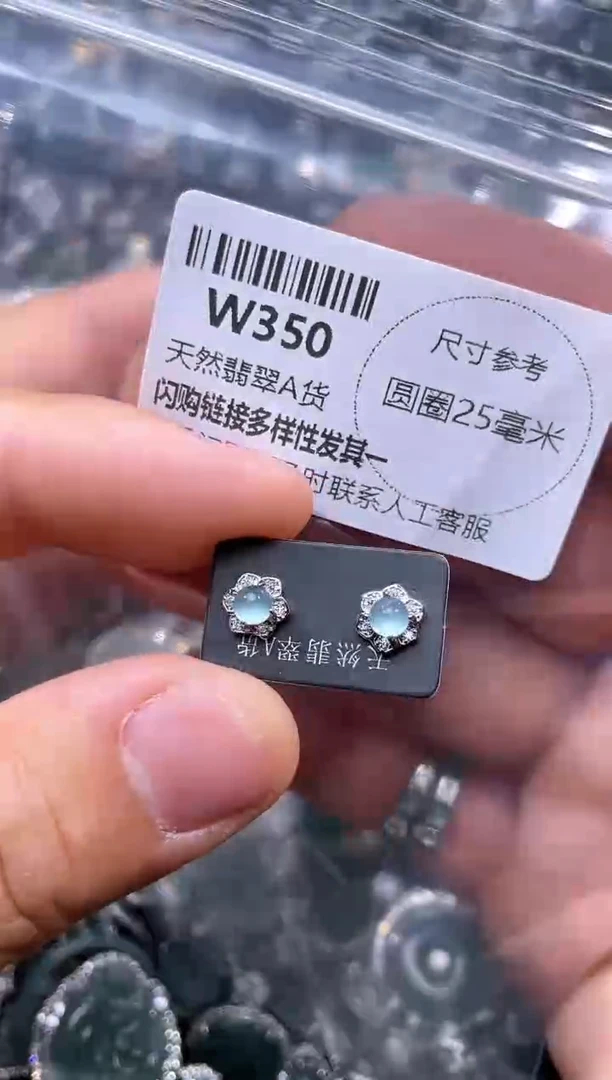 【闪购商品】翡翠颈饰未镶嵌W350耳钉
