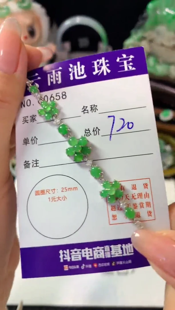 银S925镶嵌手链翡翠翡翠