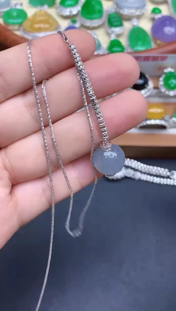 颈饰18K金镶嵌翡翠509-中国好珍宝