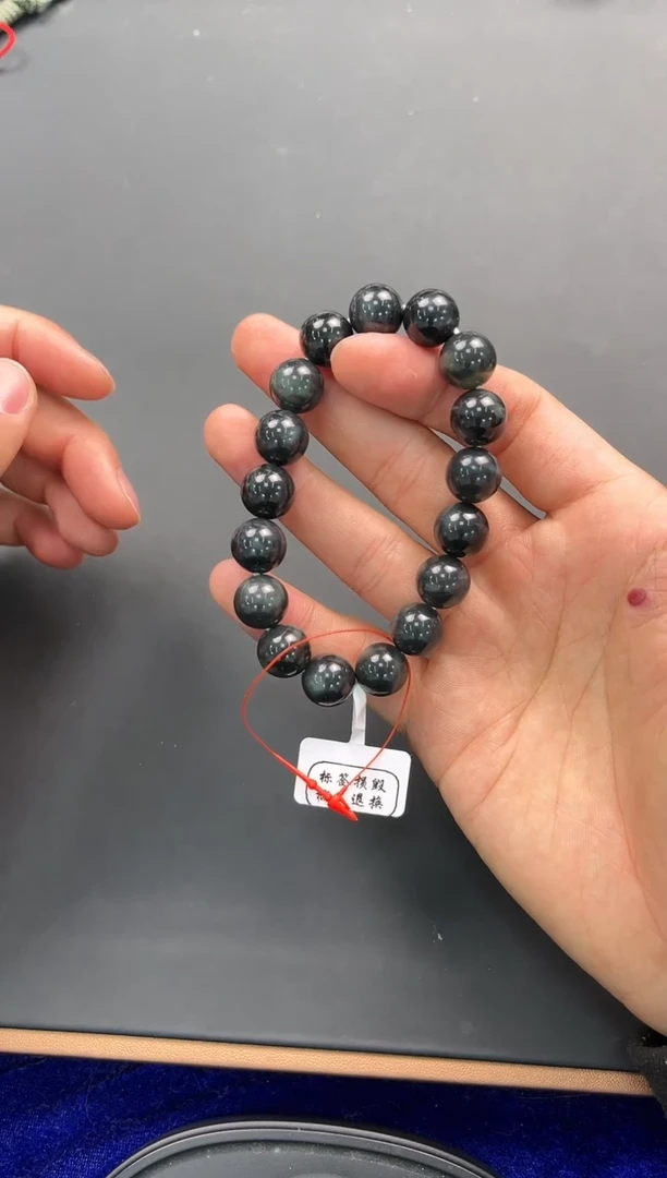 未镶嵌手串和田玉若羌青花手串卡12微色差