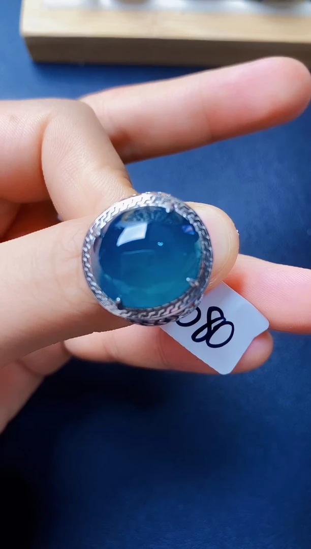 银S925镶嵌戒指翡翠2222222