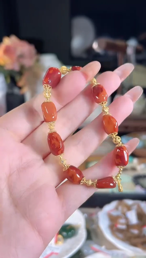 手链银S925镶嵌南红玛瑙多样性发货其一