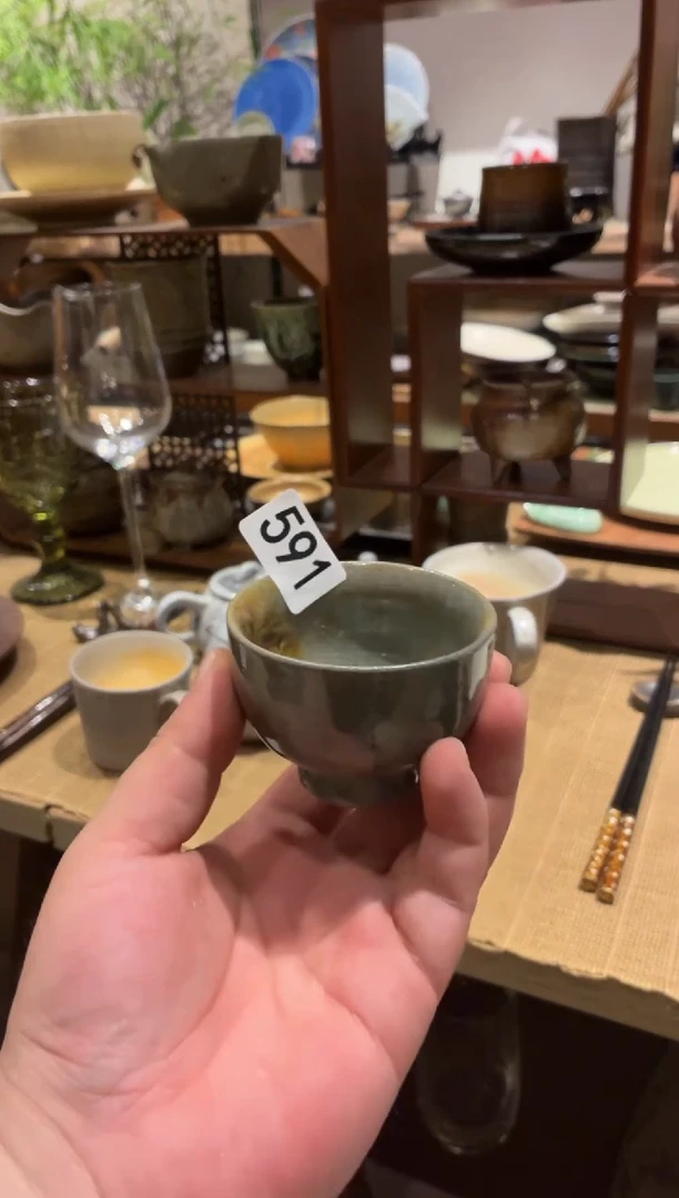 瓷片我*你591裸烧手工茶杯1个