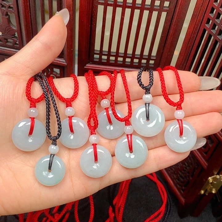 非金属布艺吊坠 非金属布艺吊坠 红/黑绳项链 平安扣吊坠时尚手工