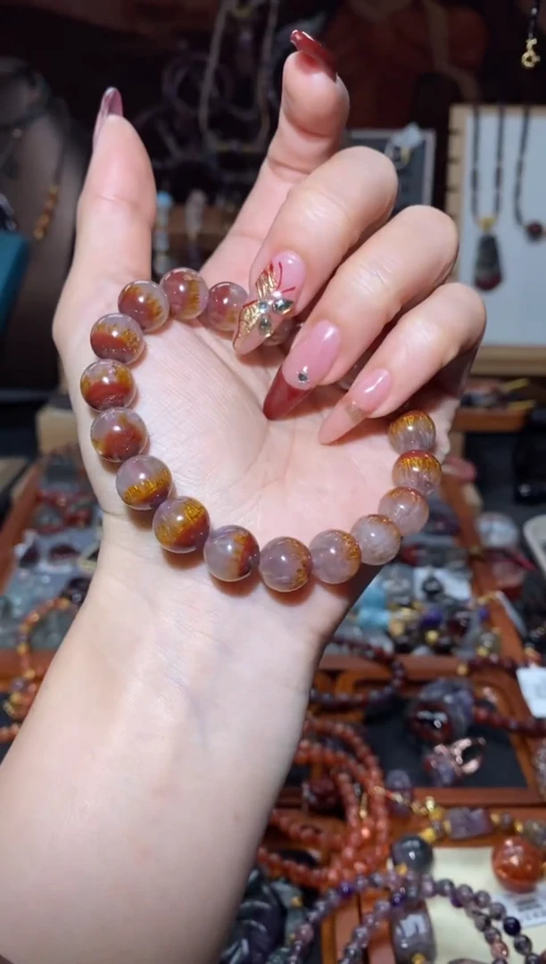 【闪购商品】水晶手串未镶嵌极光老料聚宝盆10+mm