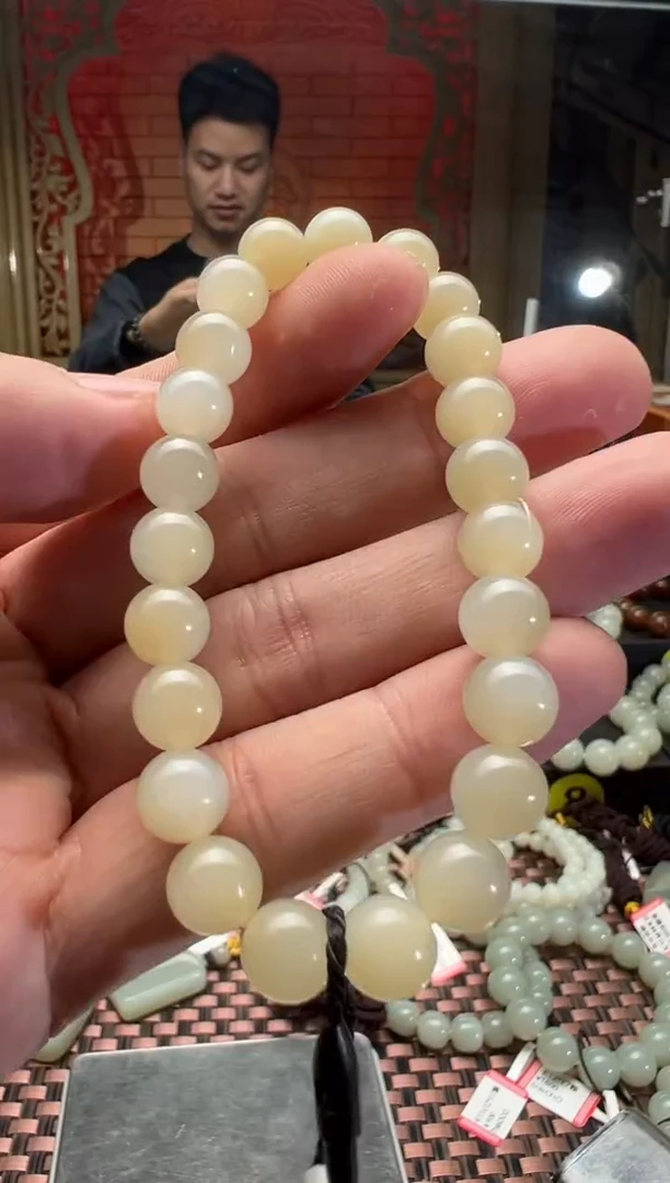 【闪购商品】和田玉手串未镶嵌且末料迪克兰手串卡8